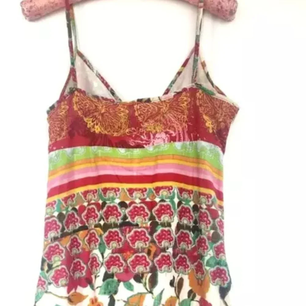 Rare DESIGUAL Swing Farm Rio Flowers Maxi Long Dress V-neck Floral Zebra Print M - Picture 6 of 16